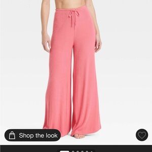 Coral pink Wide-Leg Lounge Pants small NWT
